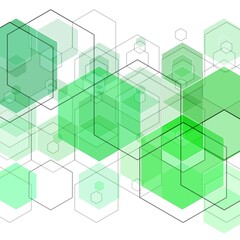 Fototapeta premium Vector background with green hexagons. Can be used in cover design, book design, website background. Vector illustration. eps 10