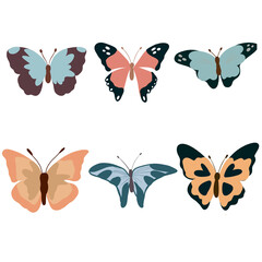 set of butterflies