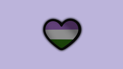 heart genderqueer flag LGBT 3d 