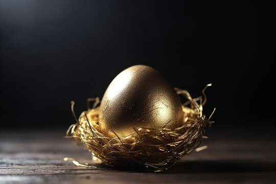 Ovo de ouro, poupança de pensão, investimentos, aposentadoria, espaço para texto