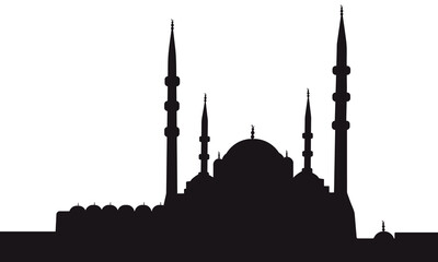 Ankara city skyline Kocatepe Mosque on white background