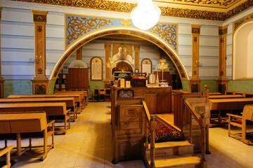 Interior of synagogue in Tbilisi, Georgia