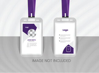 Abstract Geometric Blue Id Card Design, Professional Identity Card Template Vector for Employee and Others