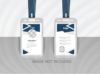 Abstract Geometric Blue Id Card Design, Professional Identity Card Template Vector for Employee and Others