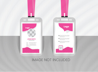 Abstract Geometric Blue Id Card Design, Professional Identity Card Template Vector for Employee and Others