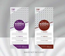 Creative business agency roll up banner design or pull up banner template