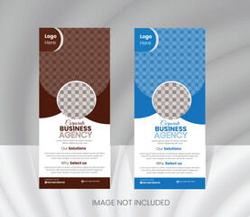 Creative business agency roll up banner design or pull up banner template