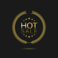 Hot sale golden laurel wreath label set