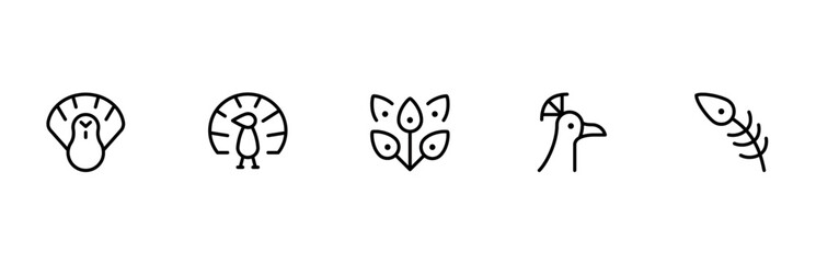 peacock icon. flat vector and illustration, graphic, editable stroke. Suitable for website design, logo, app, template, and ui ux.