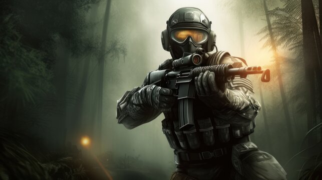 Military Gaming Art Background Wallpaper