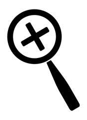 Fototapeta premium Magnification symbol illustration, black on white background