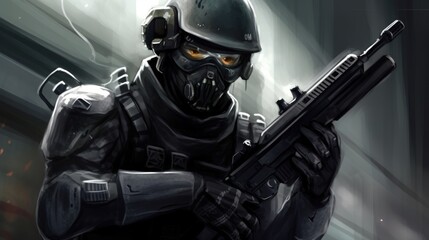 Fototapeta premium Military Gaming Art Background Wallpaper