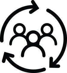 people with arrow icon, team exchange vector , team rotation symbol