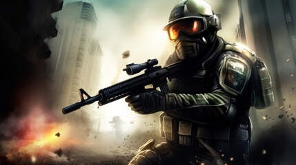 Military Gaming Art Background Wallpaper