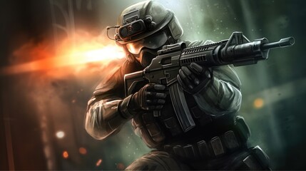 Military Gaming Art Background Wallpaper