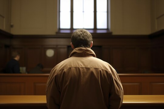 Back view defendant court. Generate Ai