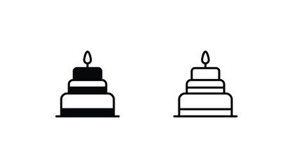 Party Cake icon design with white background stock illustration