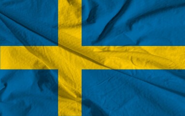 waving colorful national flag of sweden.
