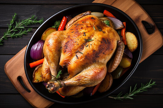 frango assado com legumes