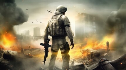 First Person Shooter Game Art FPS Wallpaper Background