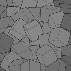 Geometric gray background. Cubes. Template, layout. eps 10