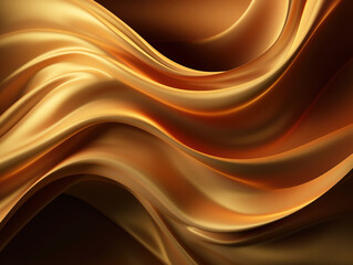 Fototapeta na wymiar Golden Silk Waves Background. Generative Ai