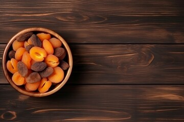 Fototapeta na wymiar Bowl tasty apricots. Generate Ai