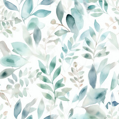 foliage texture, watercolor, seamless pattern,
 generative ai