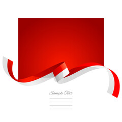 Indonesia flag vector. World flags and ribbons. Indonesian flag ribbon on abstract color background