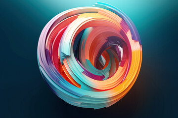 Abstract colorful circular shape. Digitally generated AI image
