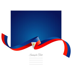 Philippines flag vector. World flags and ribbons. Philippine flag ribbon on abstract color background