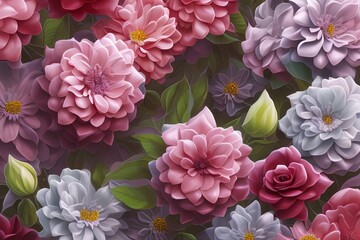 Flowers made with paint - generative ai