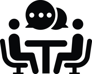 Business Consulting Icon, meeting vector illustration