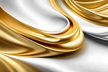 Premium luxury gold and white fabric silk wavy for background or graphic resources design