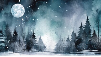 Obraz premium snow scene on a night background Generative AI