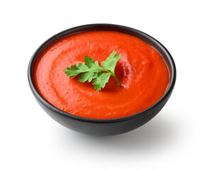 bowl of red tomato sauce ketchup