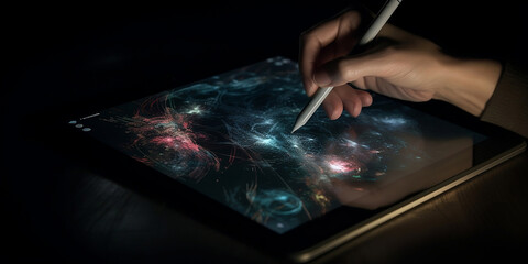 graphic designer using a tablet, design, art