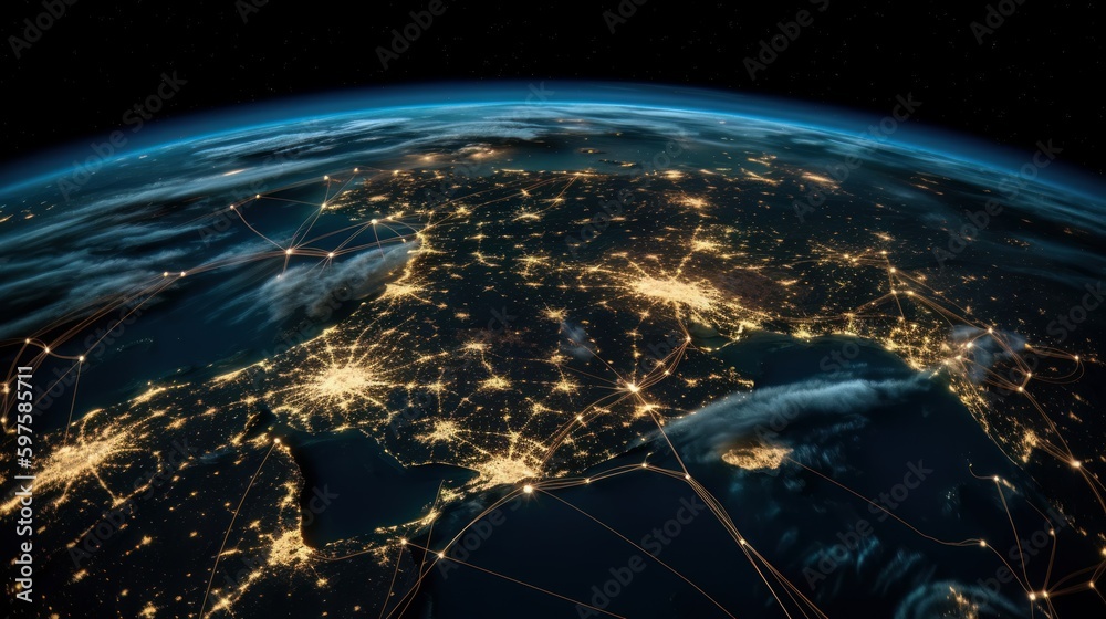 Poster earth from space. generative ai