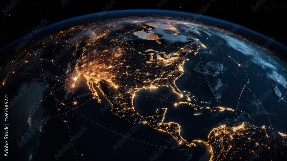 Poster earth from space. generative ai