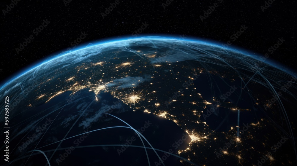 Poster earth from space. generative ai