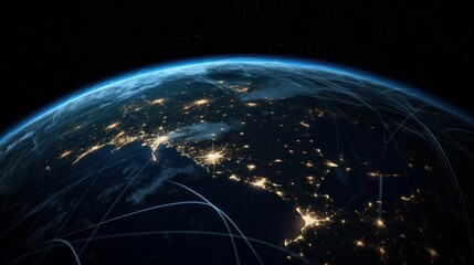 Obraz premium Earth from Space. Generative ai
