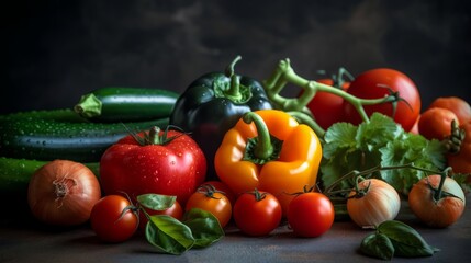 Fototapeta na wymiar Fresh vegetables healthy food concept. Generative ai