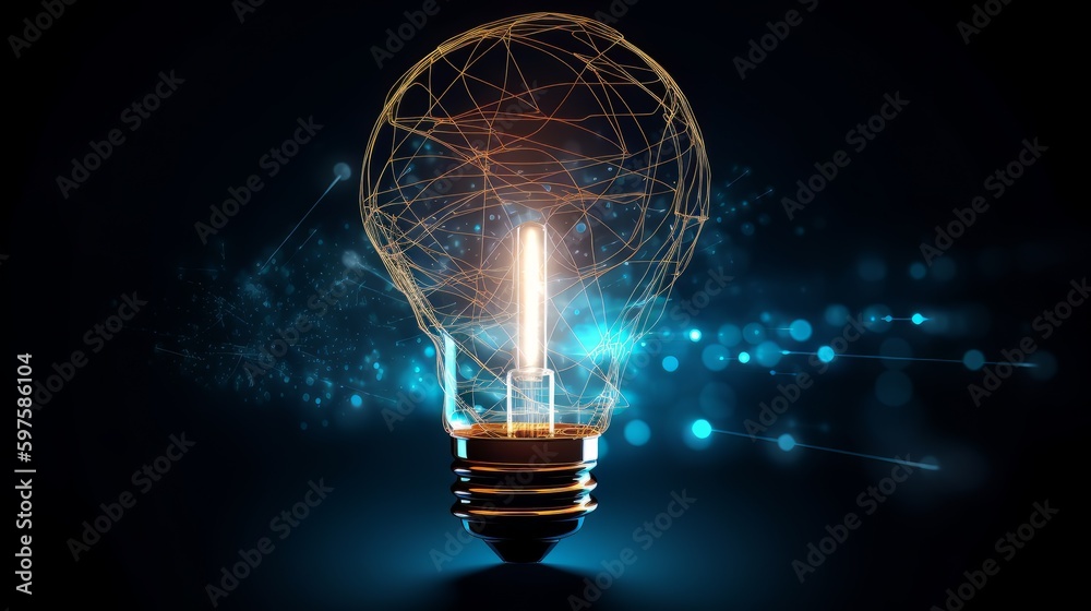 Aufkleber innovation and idea symbol with light bulb shape. generative ai
