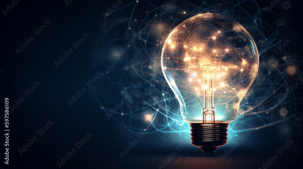 Aufkleber innovation and idea symbol with light bulb shape. generative ai