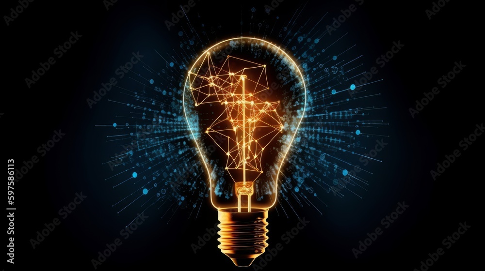 Aufkleber innovation and idea symbol with light bulb shape. generative ai