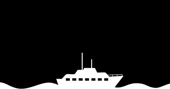 ship clip art simple animation in the ocean footage 