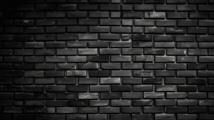 Fototapeta na wymiar Texture black brick wall background. Generative ai