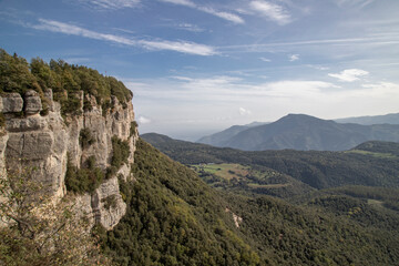 Fototapeta na wymiar Collsacabra mountains landscape in Guilleries National Park in Catalonia