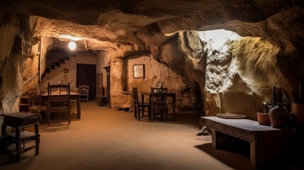 house interior in the cave