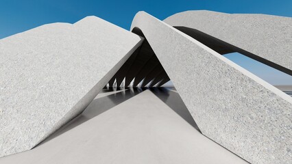 Futuristic architecture background 3d render